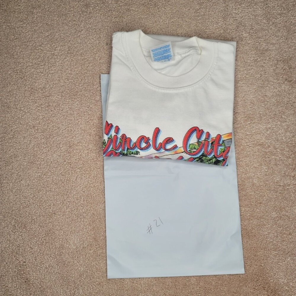 Vintage T Shirt Ss XL White Corvette Circle City Corvettes Beach Caravan 2000's - Picture 8 of 8